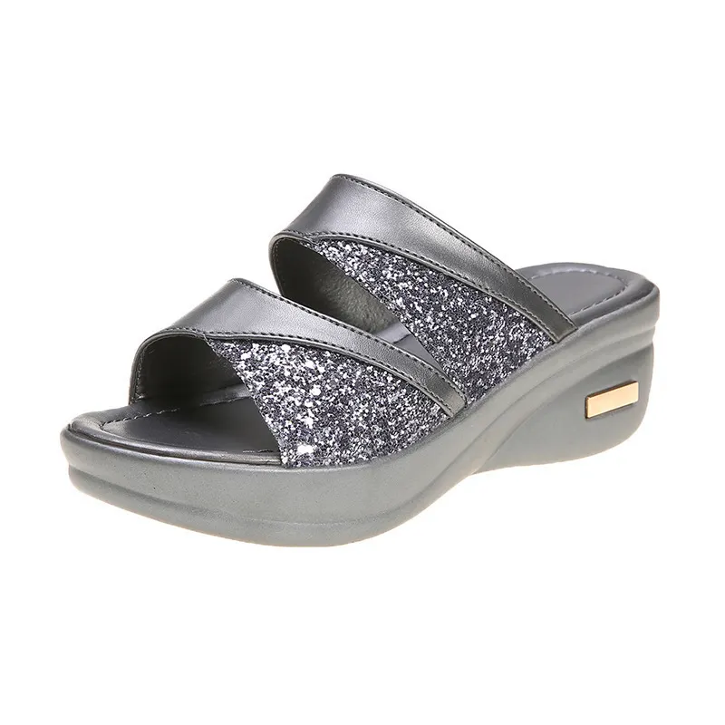 Yyvonne Slopes And Cold Slippers Women's Summer New Squint Fish Mouth Thick Bottom Wearing Slippers