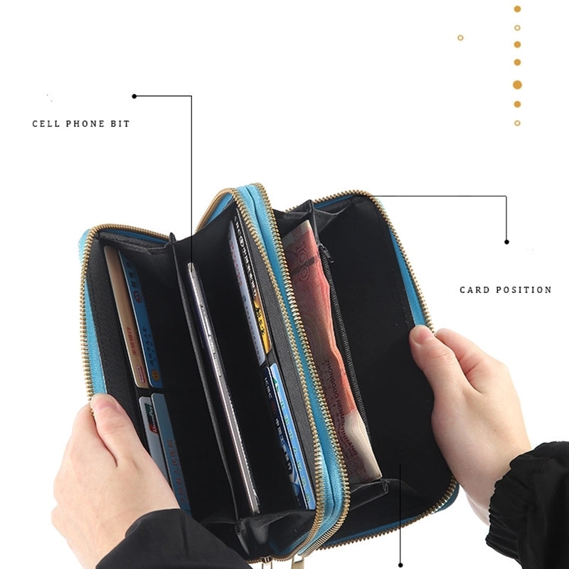 Women’s Solid Color Pu Leather Zipper Wallets