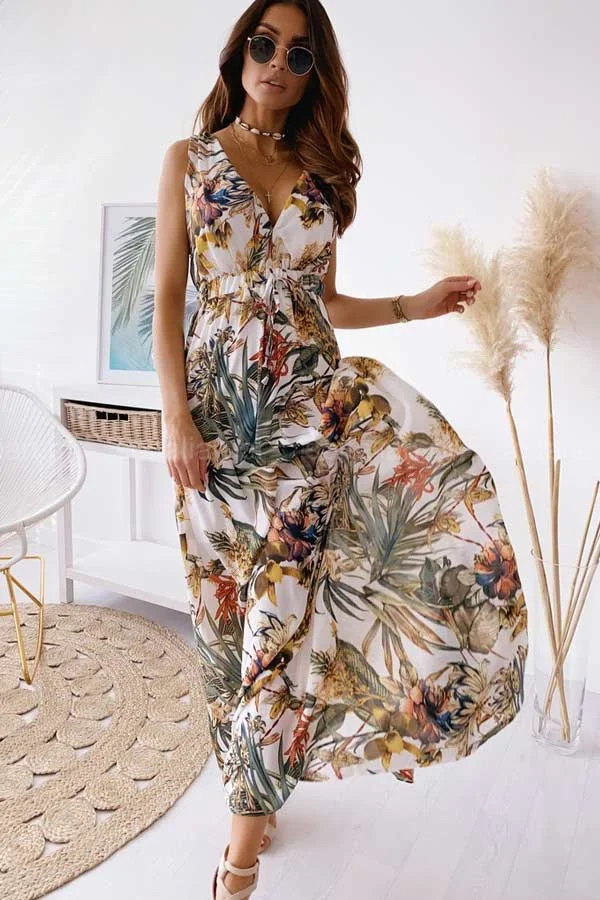 Fashion Summer Print Beach Maxi Dress