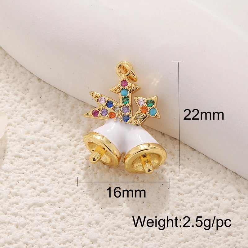1 Piece 12*17mm 15 * 20mm 18 * 22mm Copper Christmas Tree Flower Snowflake Jewelry Accessories Pendant