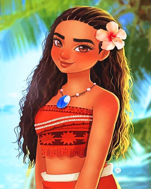 

Beautiful Princess Moana – Paint By Numbers - 40*50CM, 501 Original