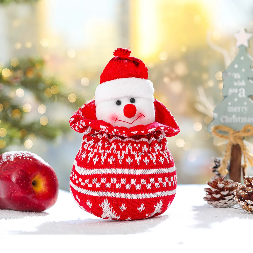 New Christmas creative linen apple bag gift bag ornaments