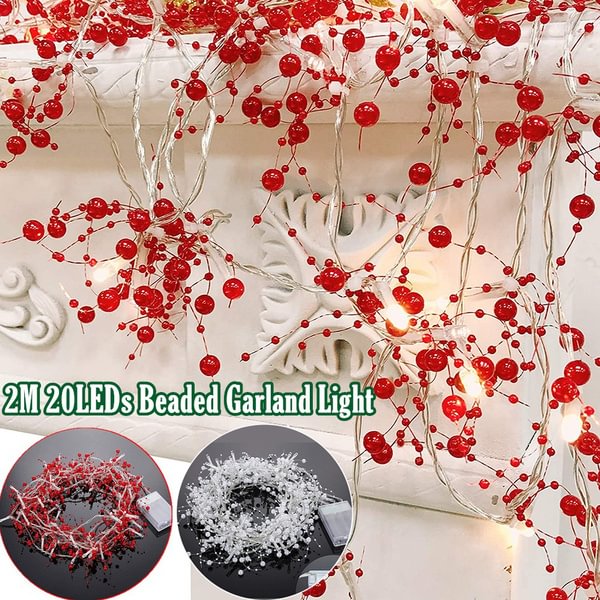4/2/1Pcs 2M 20Leds Beaded Garland Light Christmas Led String Lights Xmas Indoor Fairy String Lights Battery Operated For Holiday Christmas Wedding Party Home Decor - Shop Trendy Women's Fashion | TeeYours