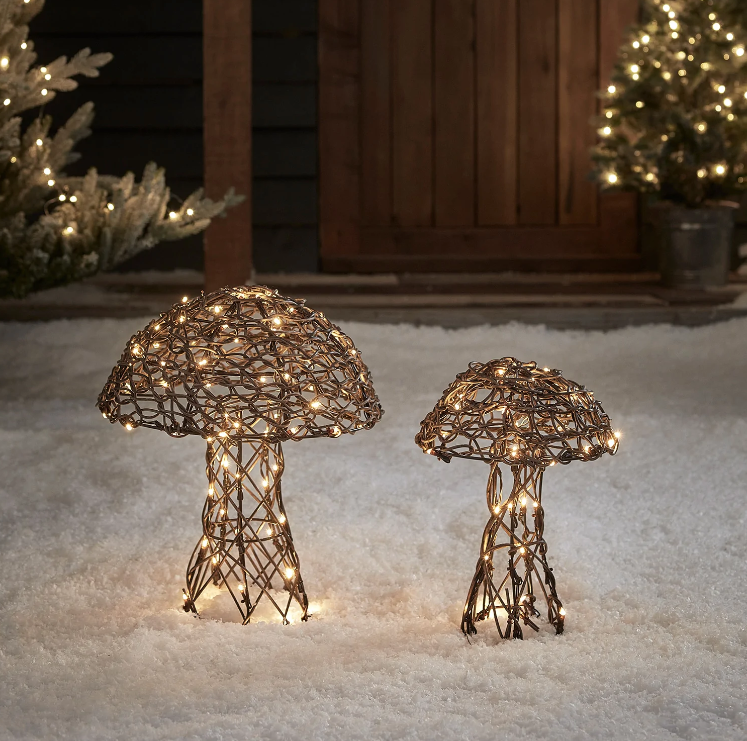 🔥kukelife🔥Rattan Mushroom Garden Light Duo