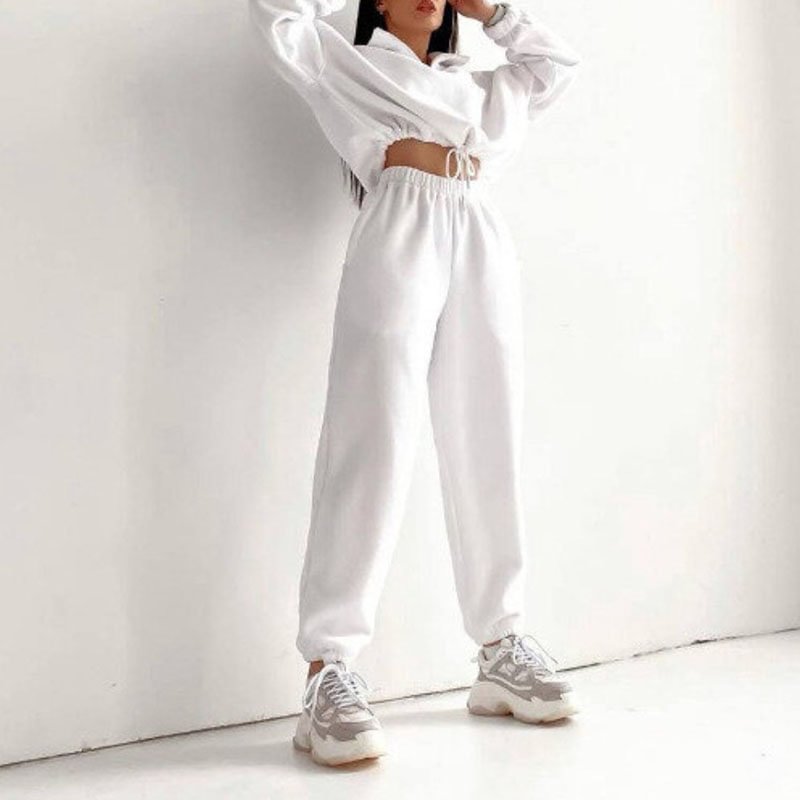Fashion casual solid color tracksuit