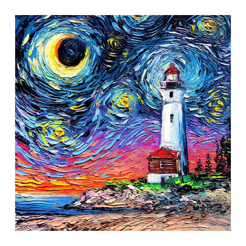 Ericpuzzle™ Ericpuzzle™Van Gogh Starry Sky - Lighthouse Wooden Puzzle