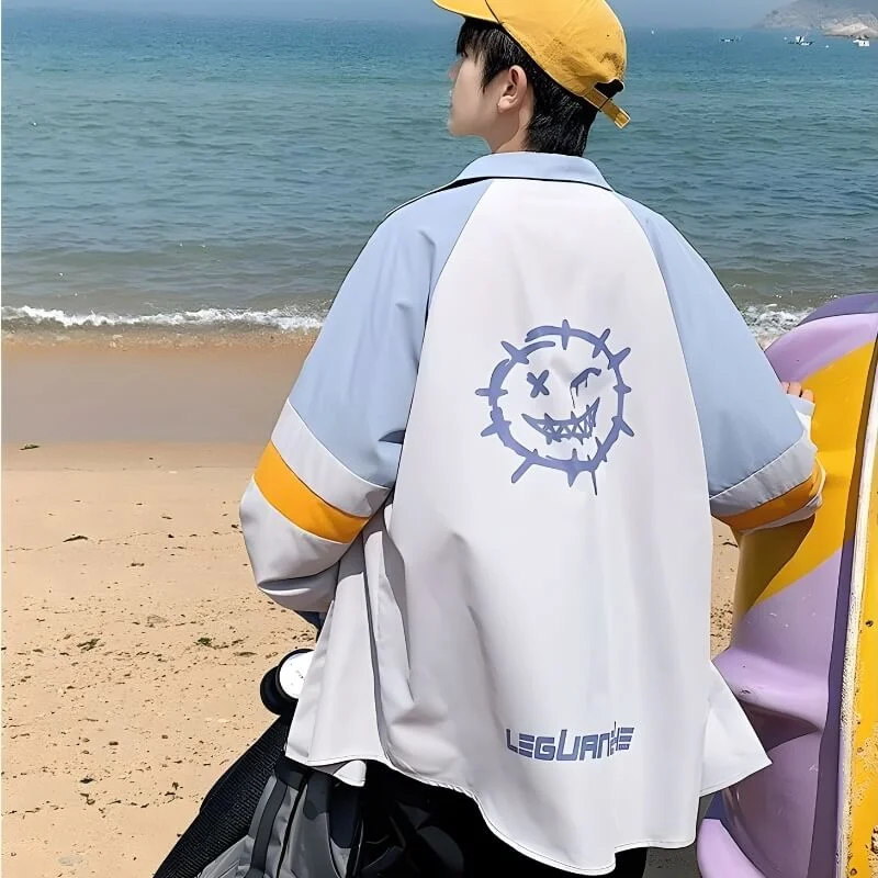 Brownm Boy Smiley Pastel Shirt