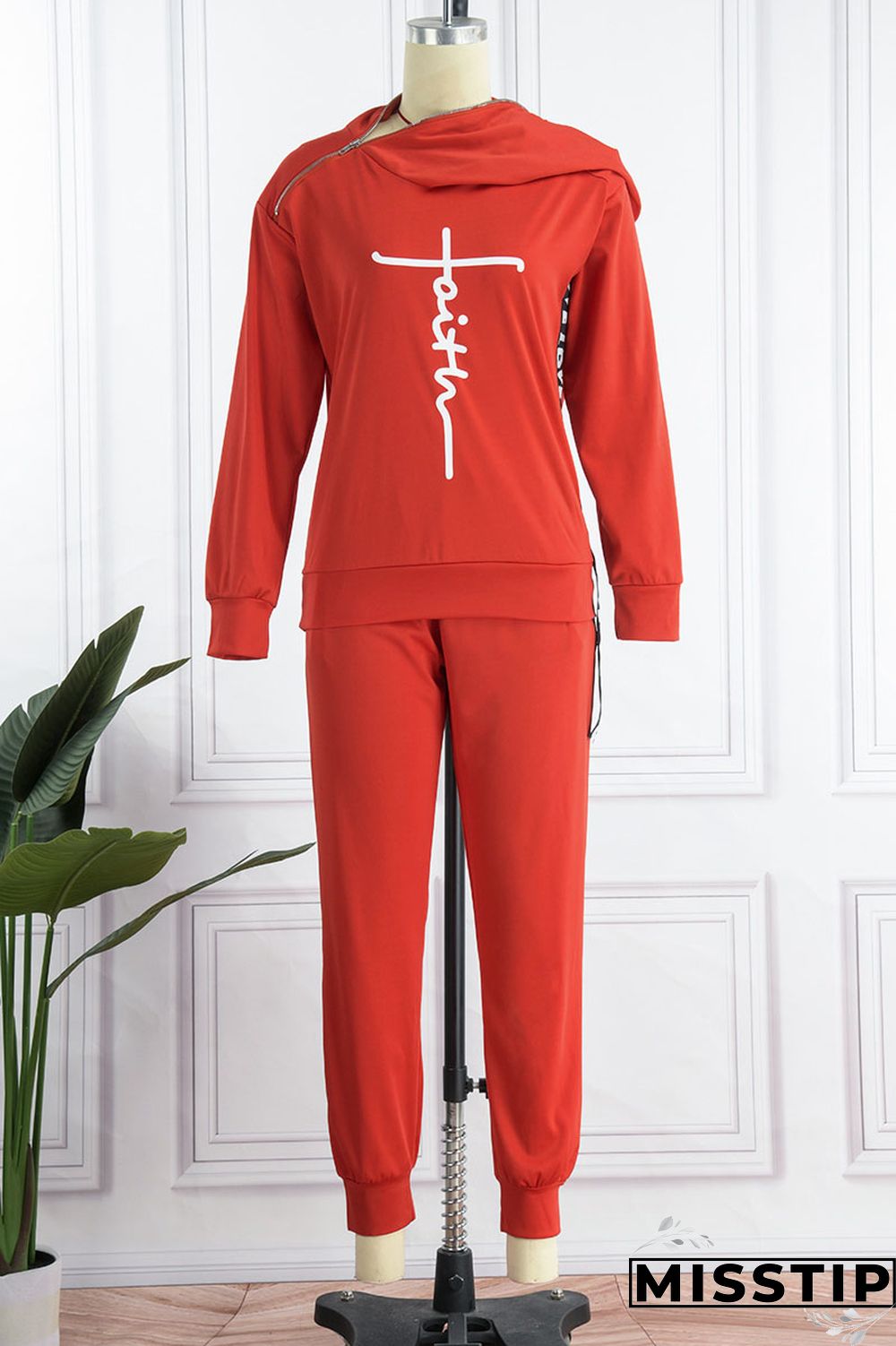 Black Casual Sportswear Print Patchwork Zipper Hooded Collar Long Sleeve Two Pieces