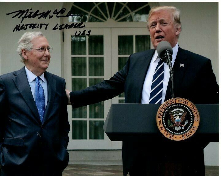 MITCH MCCONNELL Signed Autographed w/ DONALD TRUMP Photo Poster painting