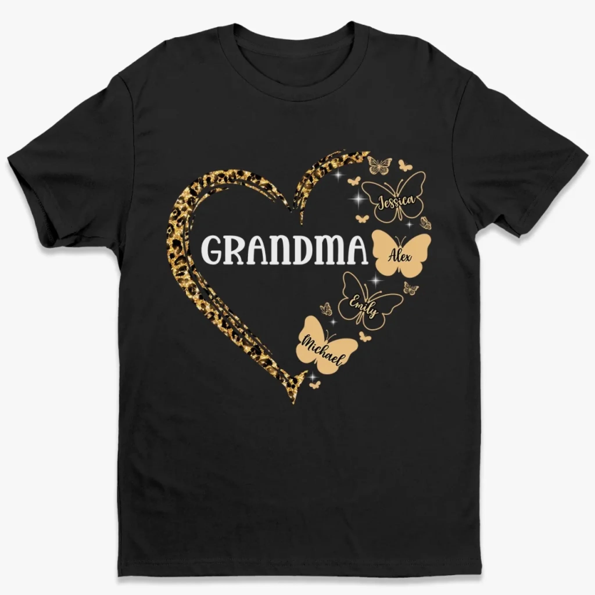 Loveyoufancy Grandma’s Love Takes Flight, Just Like Butterflies - Family Personalized Custom Unisex T-shirt, Premium T-shirt, Hoodie - Mother's Day, Gift For Mom, Grandma