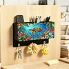 Sea Turtle DIY Wooden Diamond Painting Storage Box Kit with Special Shaped and Round Drills 7.09x4.72x2.76 inch for Women Home Office Wall Decor