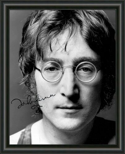 JOHN LENNON THE BEATLES SIGNED PRINT - A4 AUTOGRAPHED Photo Poster painting POSTER -  POST