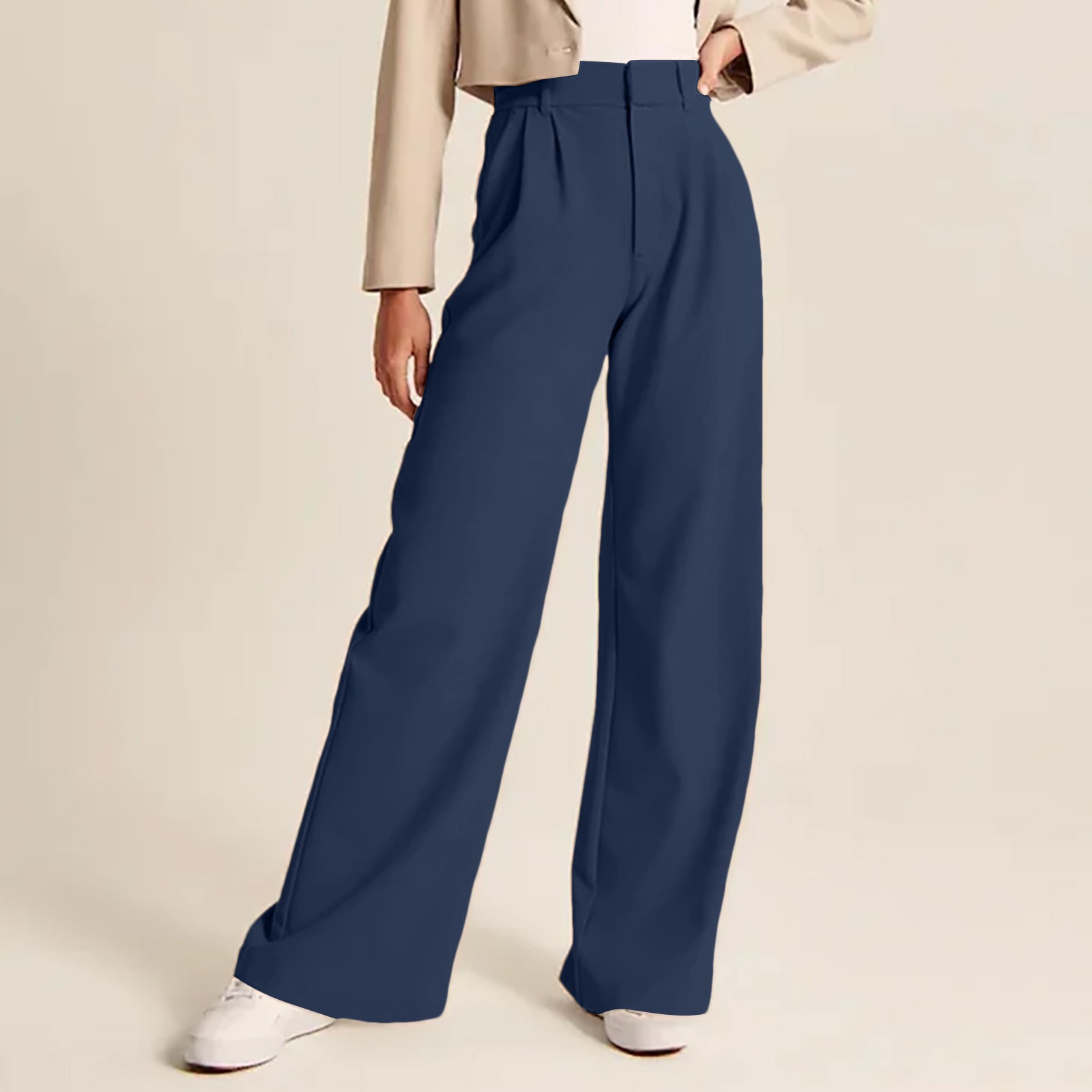 Bonushow Womens Casual Wide Leg Dress Pants High Waist Tailored Women Winter Pants plus Size Casual 3xl Women plus Size Pants Casual