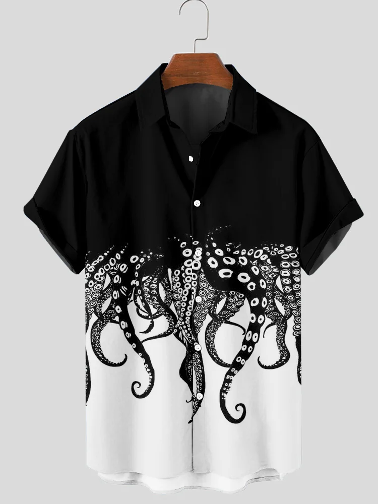 Tentacles Lover Essential Contrast Short Sleeve Shirt