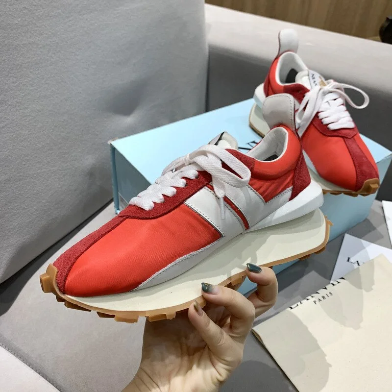 New Platform Casual Running Shoes Women Flat Mixed Color Lace Up Patchwork Sneakers Outdoor Walk Tennis Shoes Zapatillas Mujer