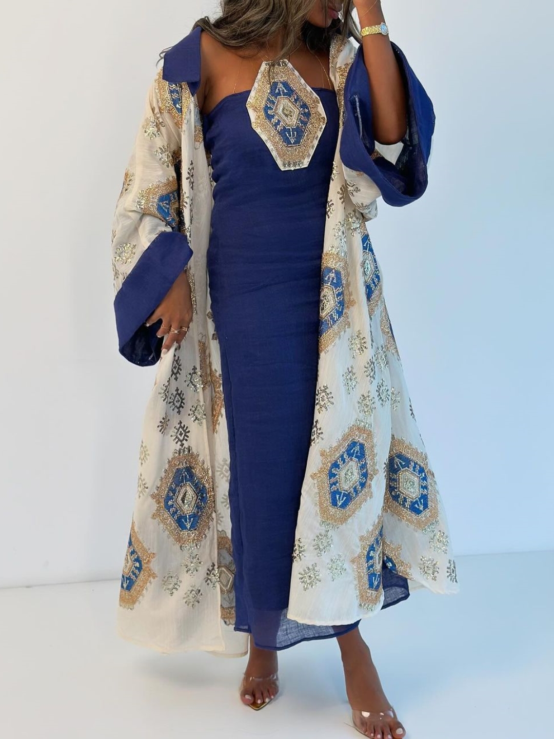 Retro Casual Jacket and Strapless Dress Two-piece Set | Oxredo Shop Ramadan Sale