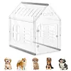 [US Local Warehouse] Acrylic Dog House Lockable Ventilated Modern Dogs Crate Clear Dog Playpen for Small and Medium Dogs Pets 24.02x15.75x23.62inch