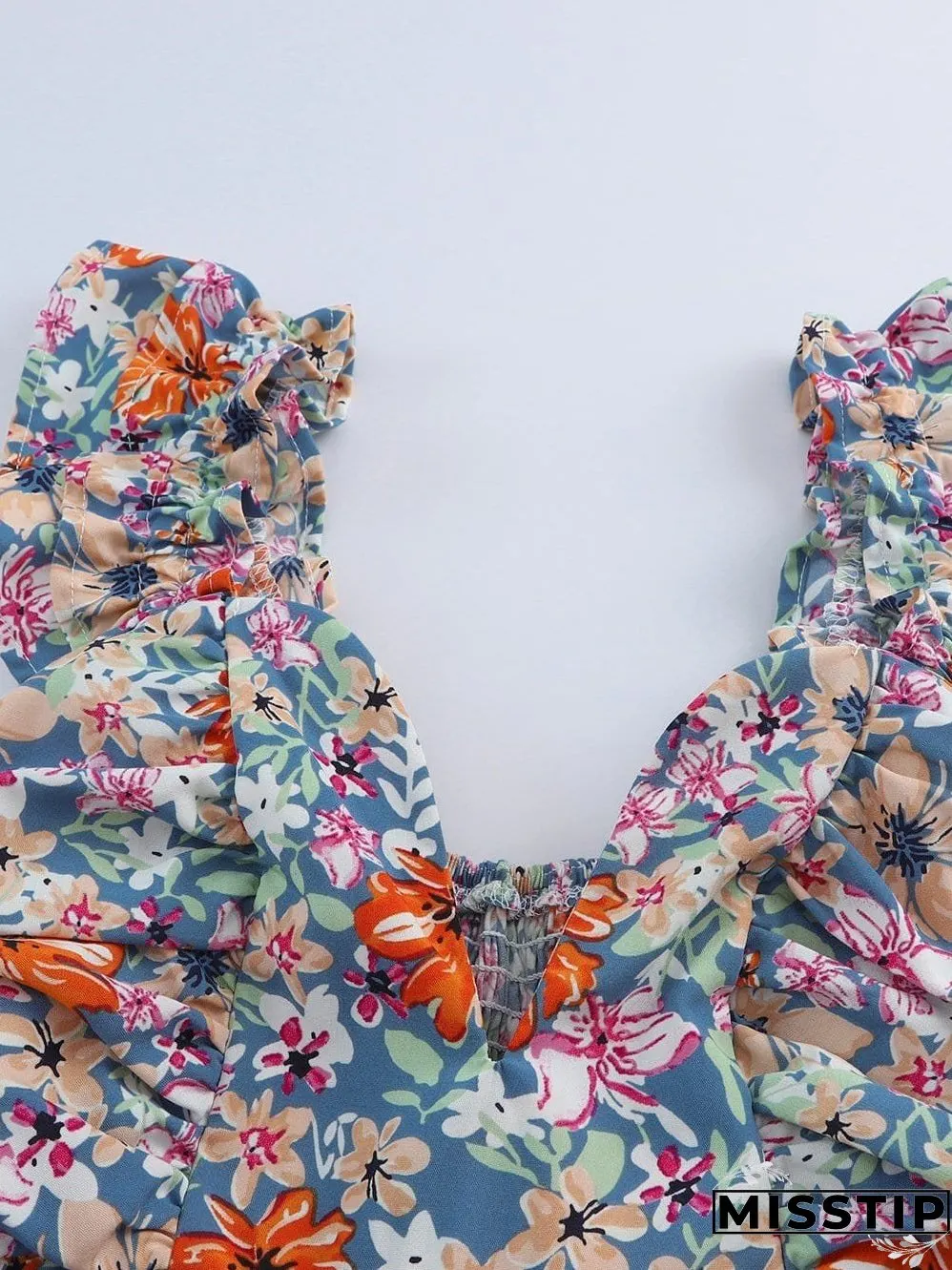 Chic Floral Ruffle Top