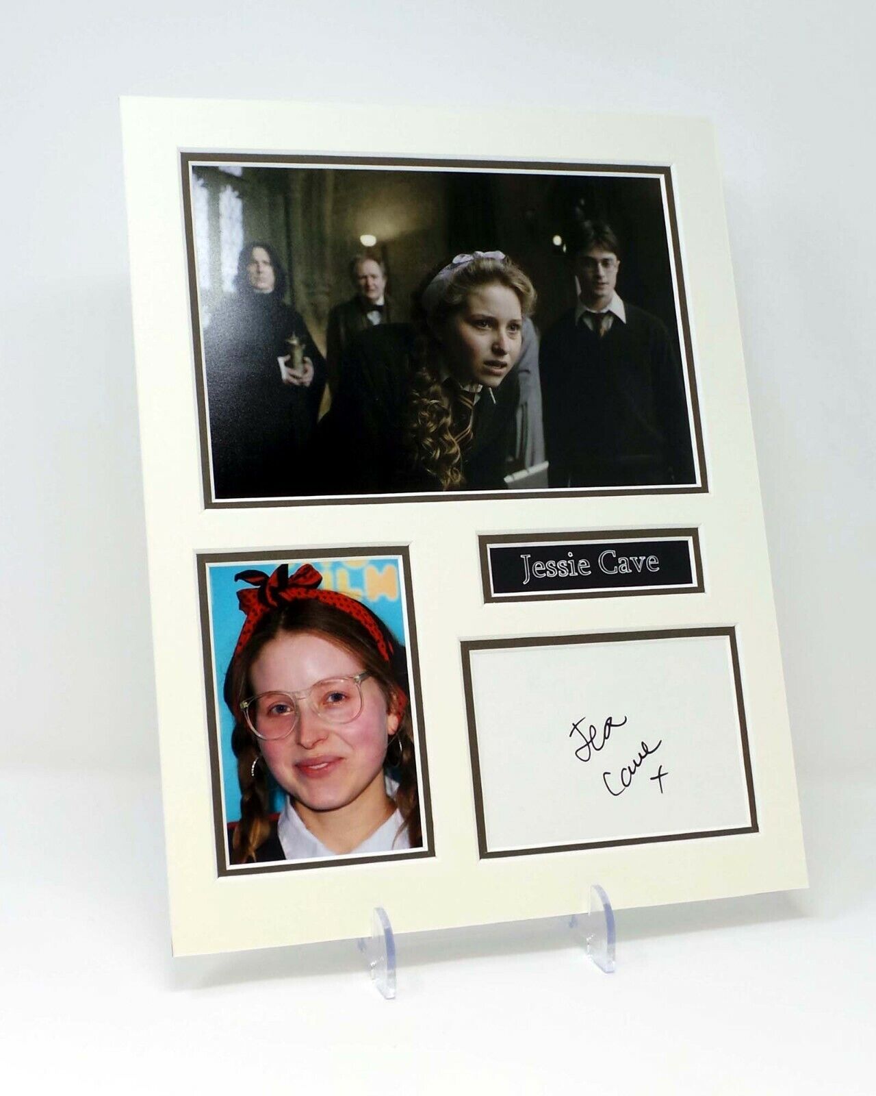 Jessie CAVE Signed Mounted Photo Poster painting Display 1 AFTAL COA Harry Potter Lavender BROWN