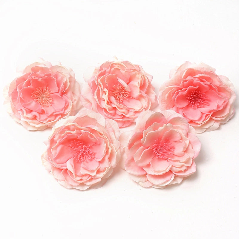 10 Pieces Pink Artificial Flower Wedding Shooting Props Handmade Diy Hair Accessories Decoration Flower Box Material
