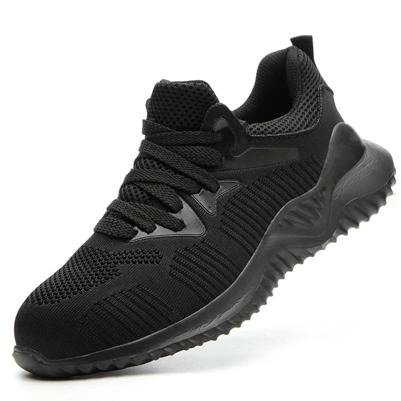 Summer Working Safety Shoes Steel Toe Male Fashion Anti-smashing Men's Work Boots Black Breathable Comfortable Sports Sneakers