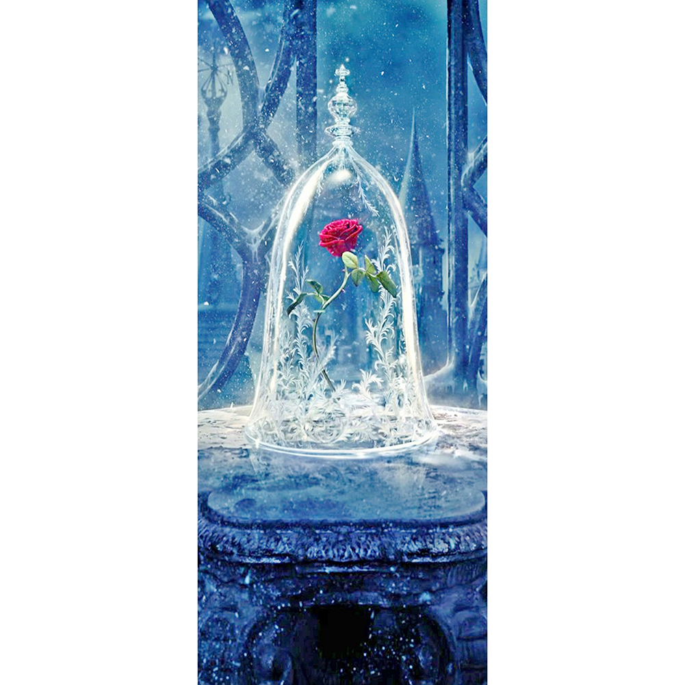 

50*110CM - Round Drill Diamond Painting - Rose in Bottle, 501 Original