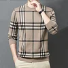 Men's Round Neck Casual Fashion Striped Wool Sweater
