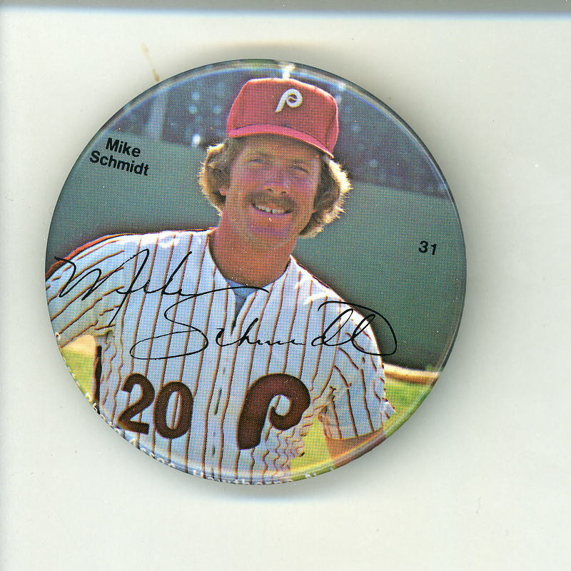 Mike Schmidt vintage 1978 Photo Poster painting Button Philadelphia Phillies