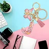 DIY Pink Tassel Ring Letter Butterfly Keychain