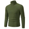 2023 Men's Turtleneck Striped Bottoming Sweater