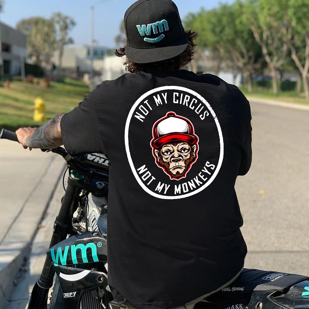NOT MY CIRCUS NOT MY MONKEYS Black Print T-shirt