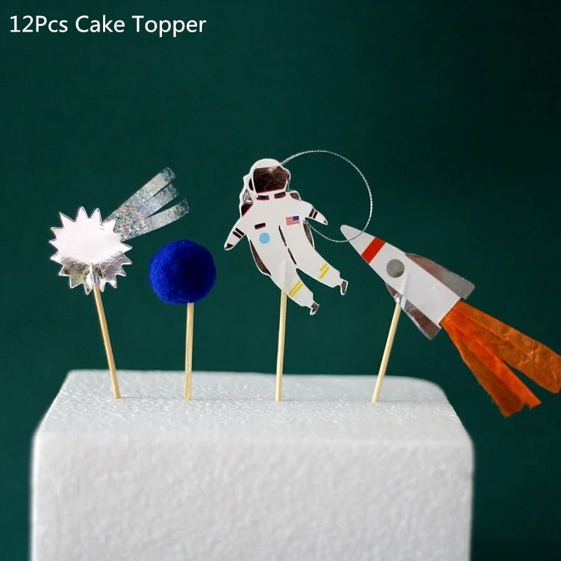 Outer Space Party Astronaut Rocket Ship Foil Balloons Galaxy/Solar System Theme Party Boy Kids Birthday Party Decoration Favors