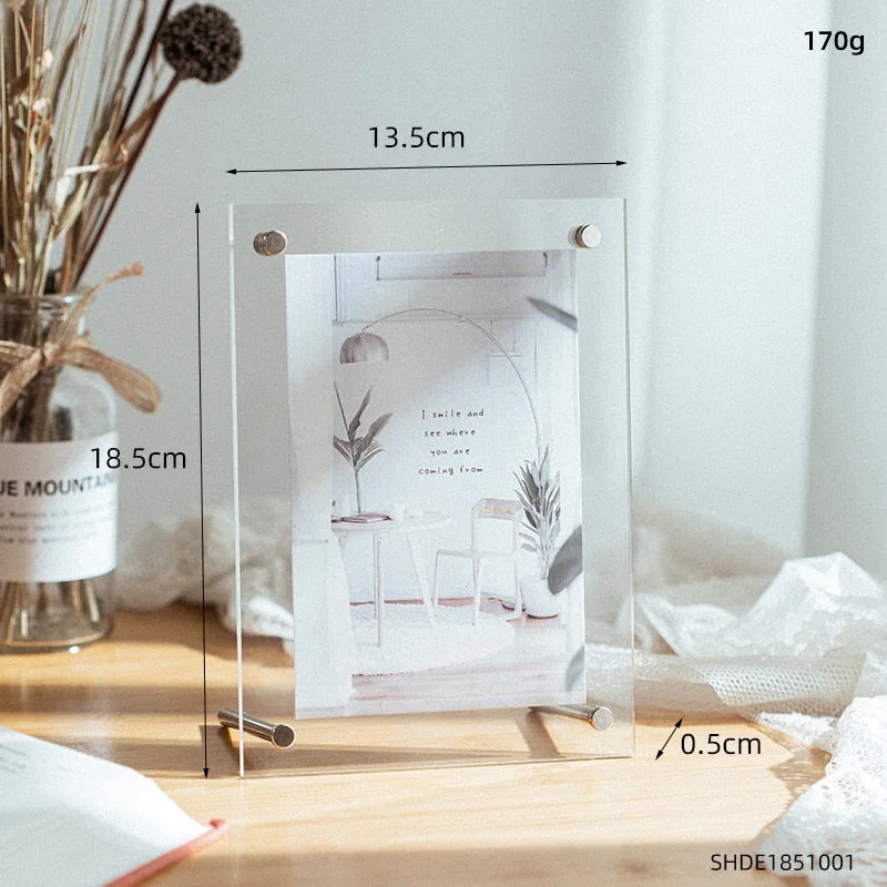 INS Style Acrylic Picture Frame Creative Transparent Frames for Pictures Modern Home Decor Living Room Desk Decor Accessories