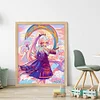 >SALE<Full Embroidery Eco-cotton Thread 11CT Printed Cartoon Girl Cross Stitch 40x50cm