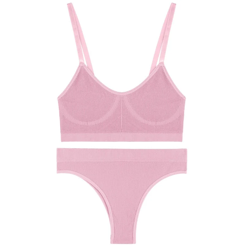 FINETOO Seamless Women Bra Panties Set Push Up Sports Tank Tops +Panty Sets Sexy Active Bra Lingerie Fitness Crop Top Underwear