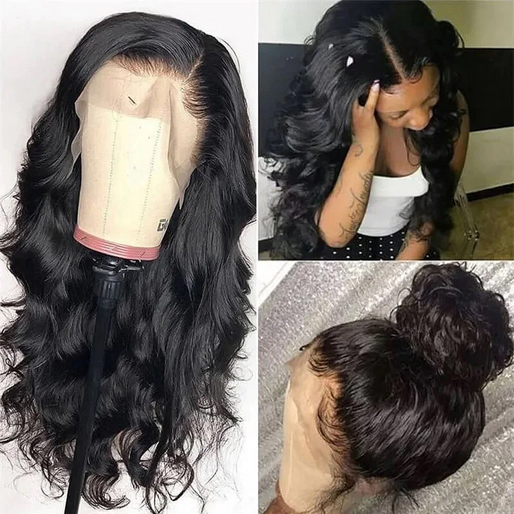 Body Wave Pre-Made Hairline 360 Fake Scalp Lace Frontal Wig