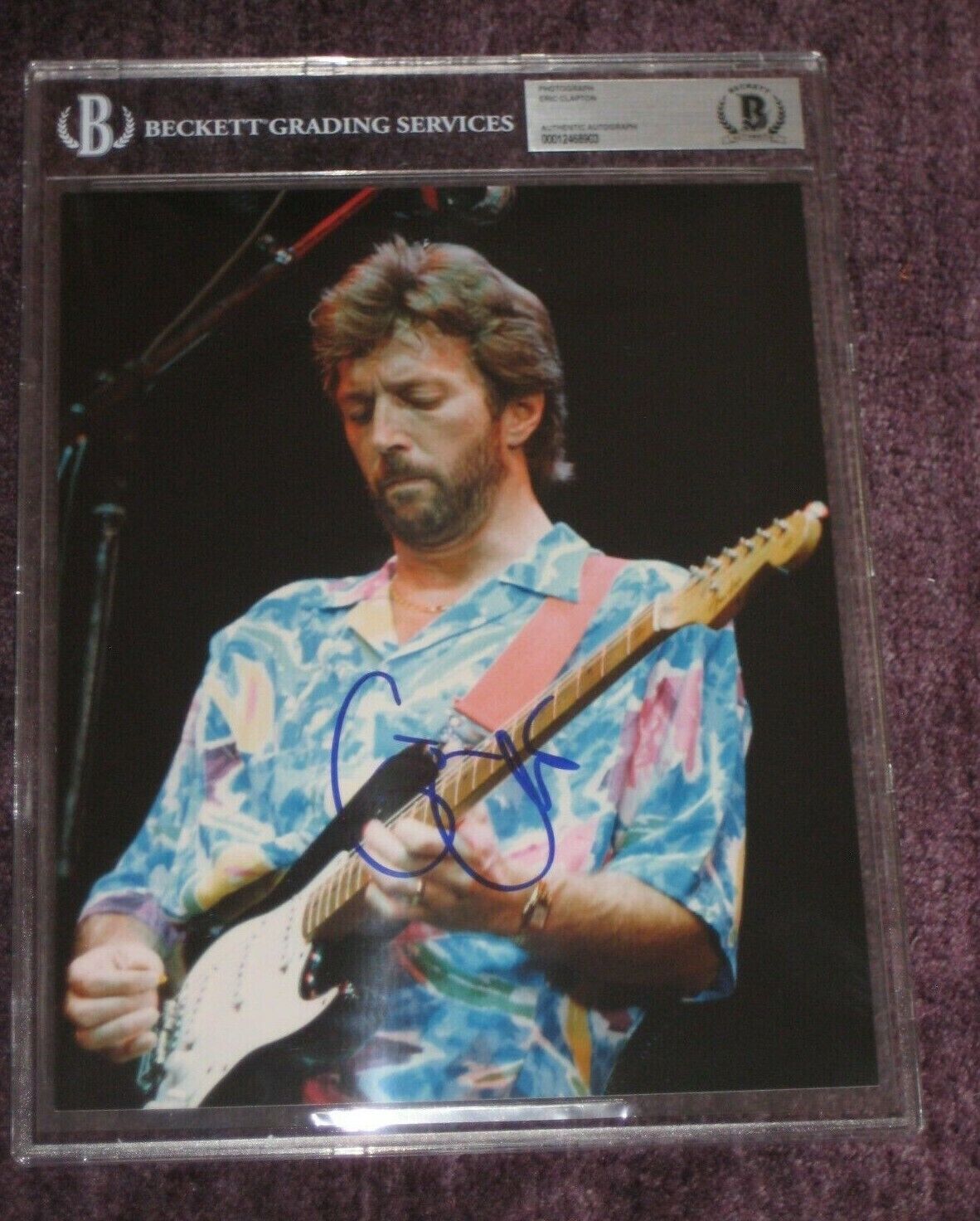 ERIC CLAPTON Signed 8 X 10 CONCERT Photo Poster painting Beckett Authenticated & Encapsulated