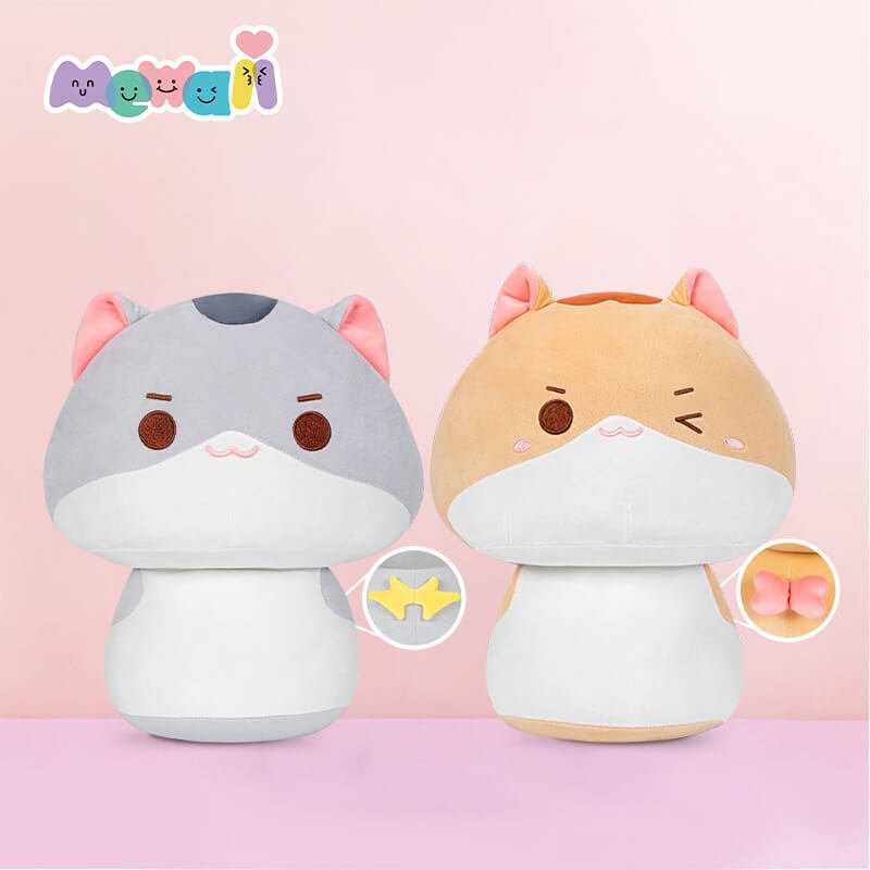 Mewaii® Kitten Gray and Kitten Orange Kawaii Bundles Plush Pillow Squish Toy