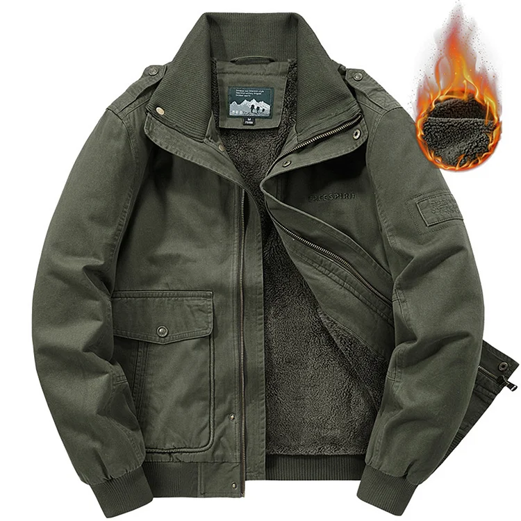 Men's Outdoor Tactical Multifunctional Pocket Fleece Jacket