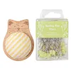 Cute Cat Pin Cushion Kit with 80 Craft Positioning Pins Needle Holders Wooden Base Adorable Pincushion for Quilting Needlepoint DIY Projects