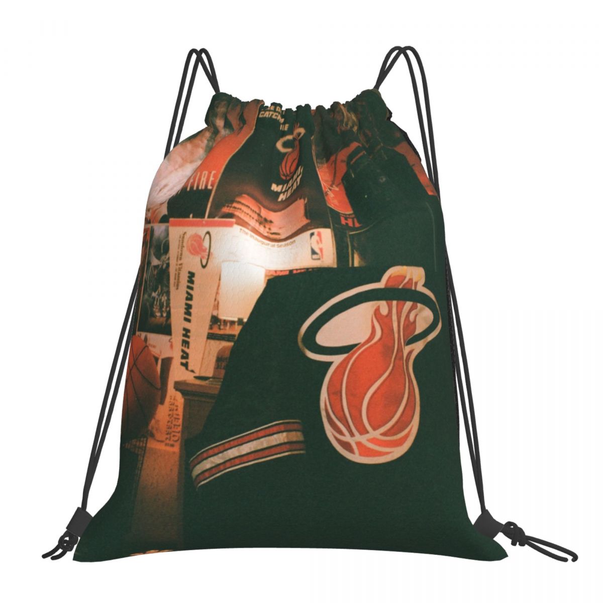Miami Heat Retro Drawstring Bags for School Gym