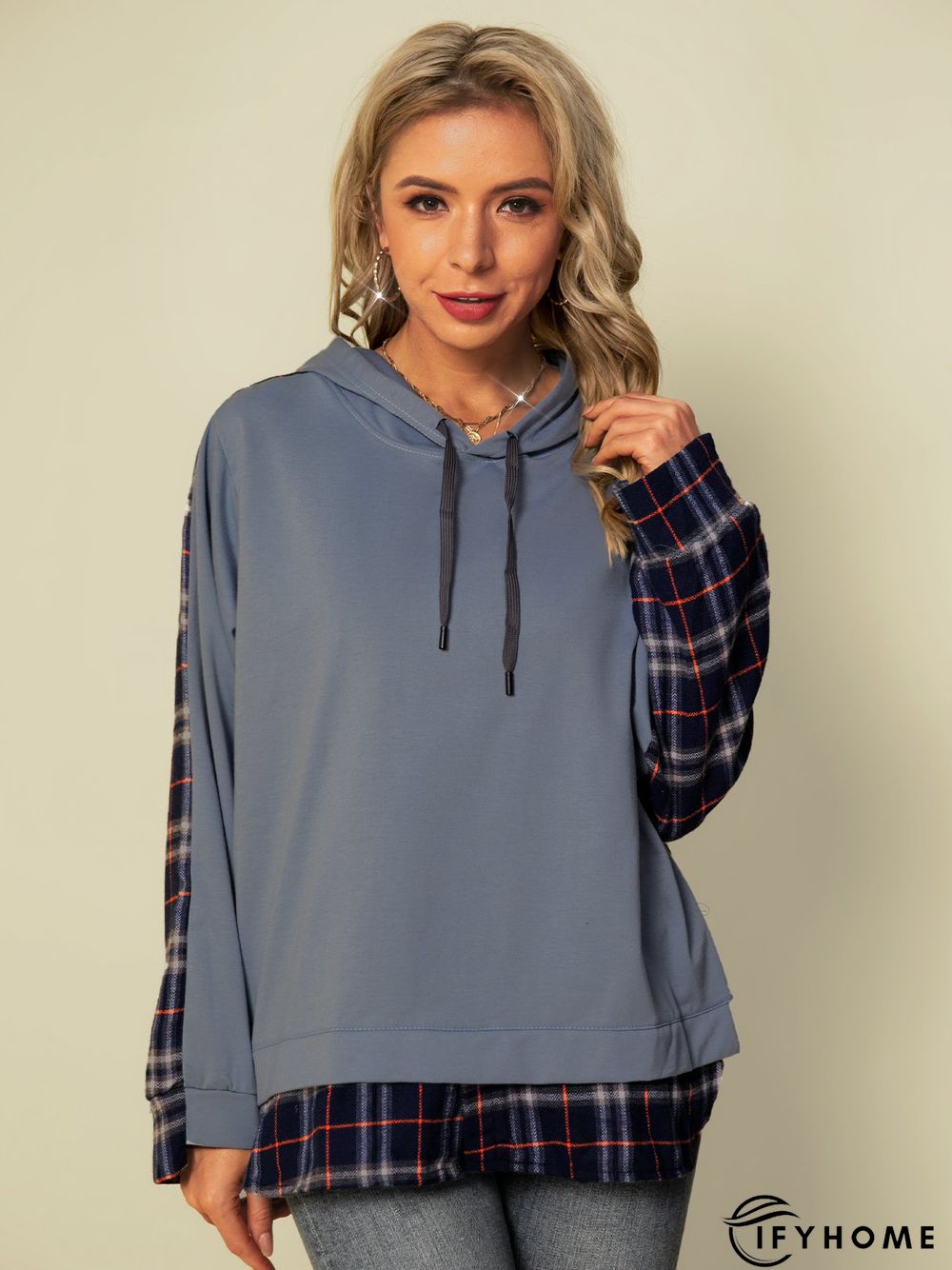 Hoodie Paneled Long Sleeve Sweatshirt | IFYHOME