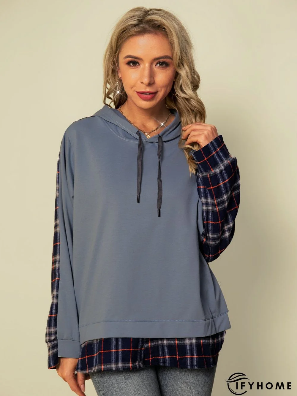 Hoodie Paneled Long Sleeve Sweatshirt | IFYHOME