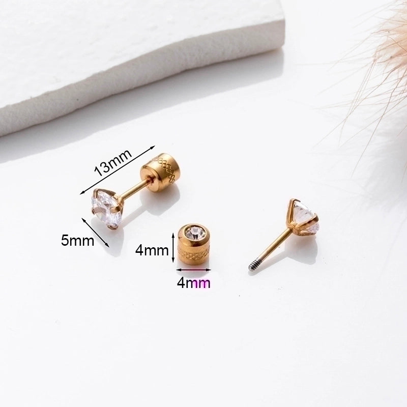 1 Pair Hip-Hop Geometric Cross Feather Plating 316 Stainless Steel Earrings