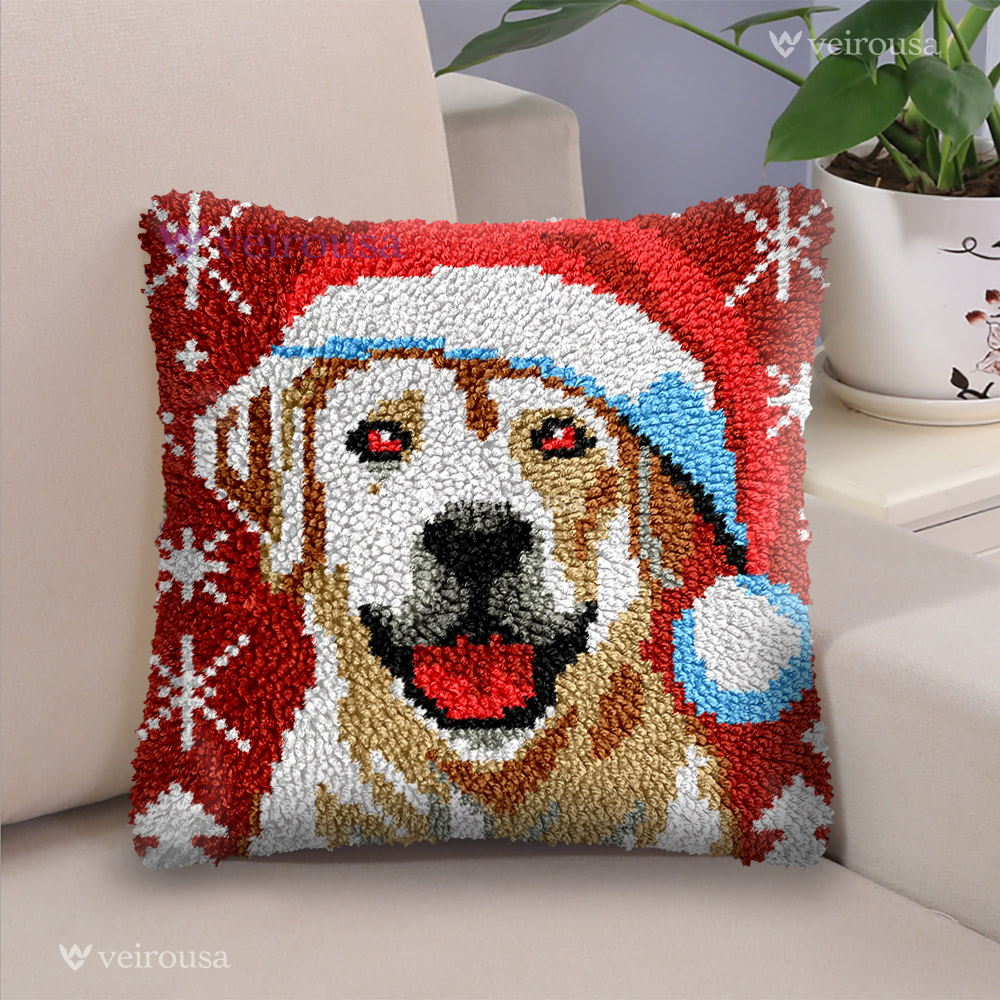 AxiangziK Knüpfkissen Set - Berner Sennenhund Design 17x17 Zoll DIY