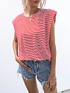 Casual Padded Shoulders Vest Top