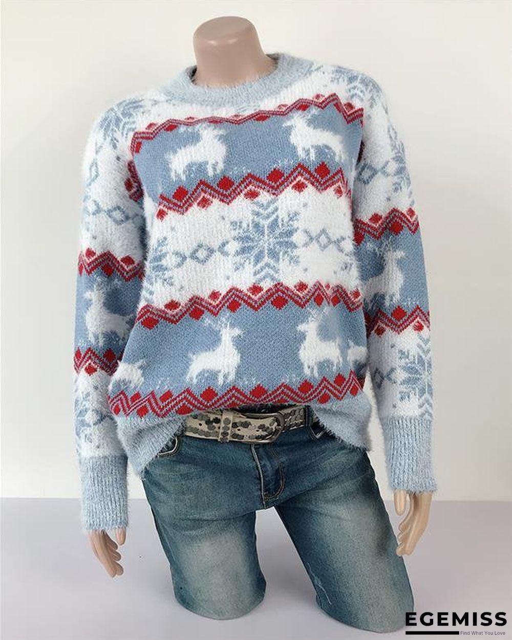 Christmas Elk Snowflake Bottoming Shirt Autumn and Winter Sweater Top Female Tide Long Sleeves | EGEMISS