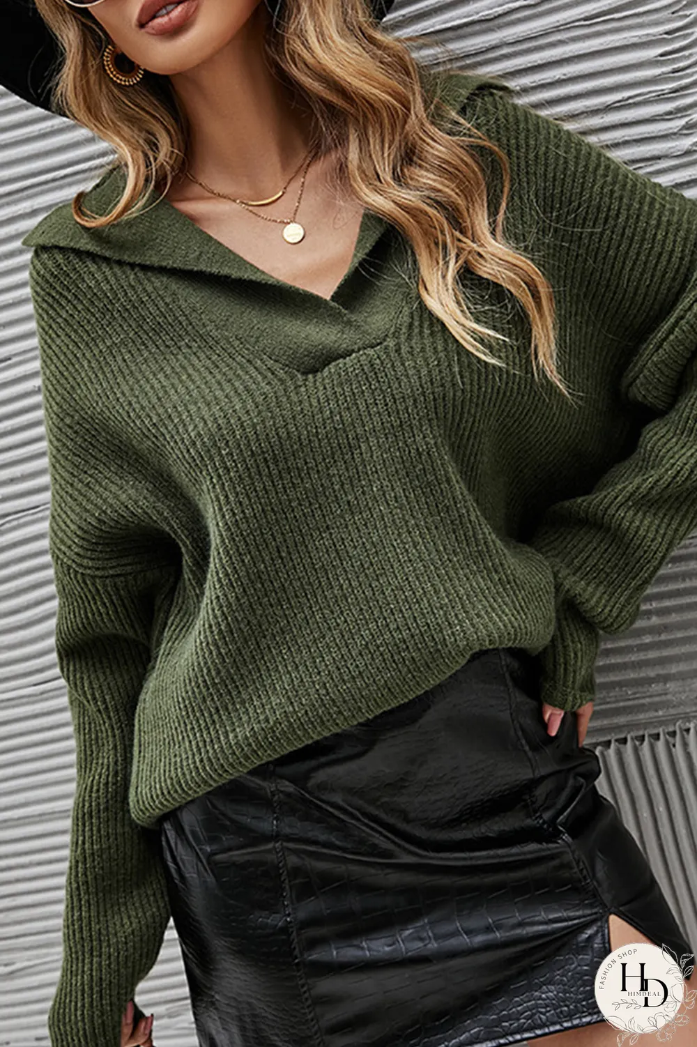 Casual Solid Patchwork Turndown Collar Tops(7 Colors)