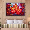>SALE<Full Embroidery Cotton Thread 11CT Print Stain Glass Maple Cross Stitch 60x40cm