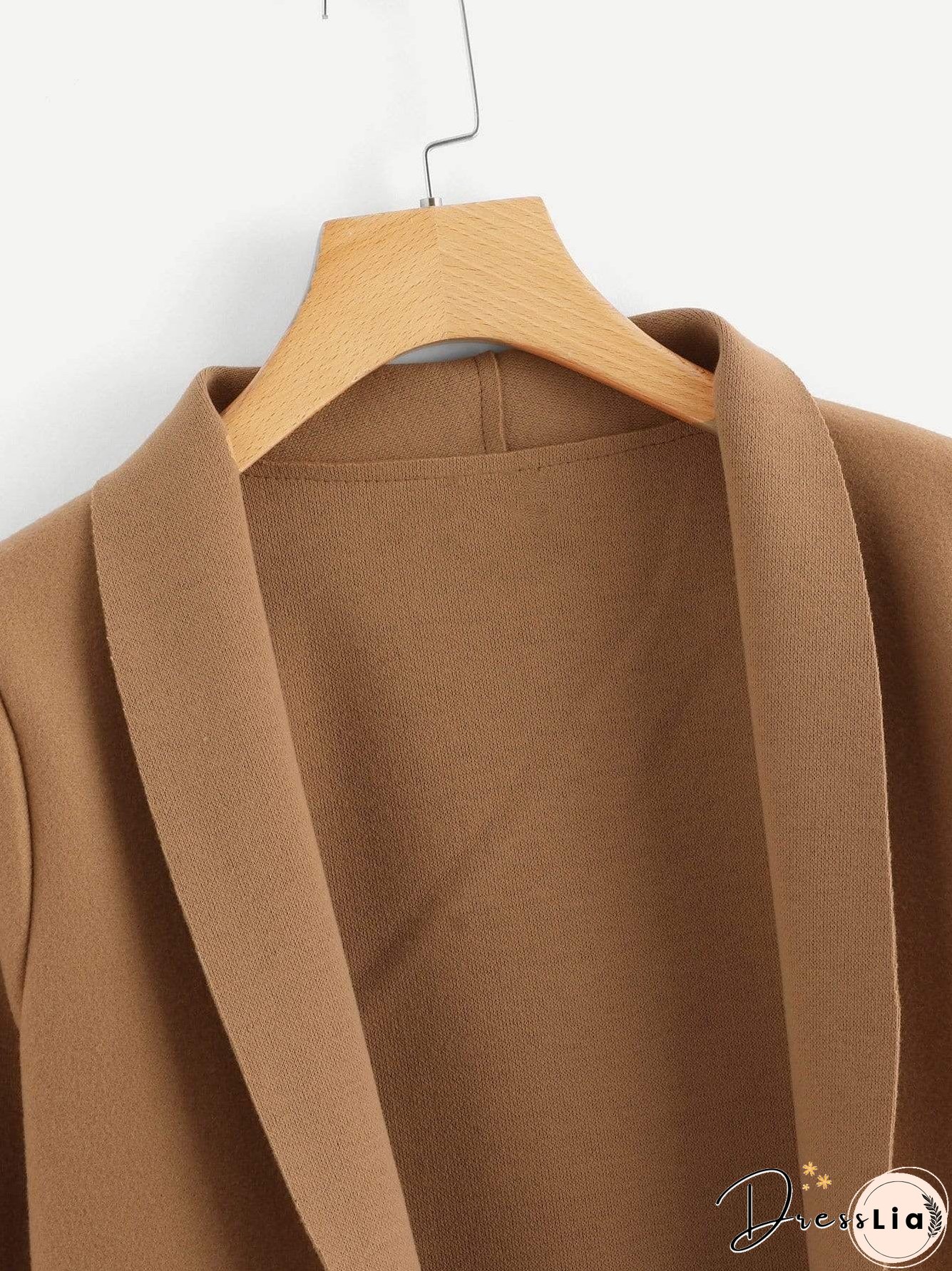 Solid Shawl Collar Dual Pocket Coat for Women